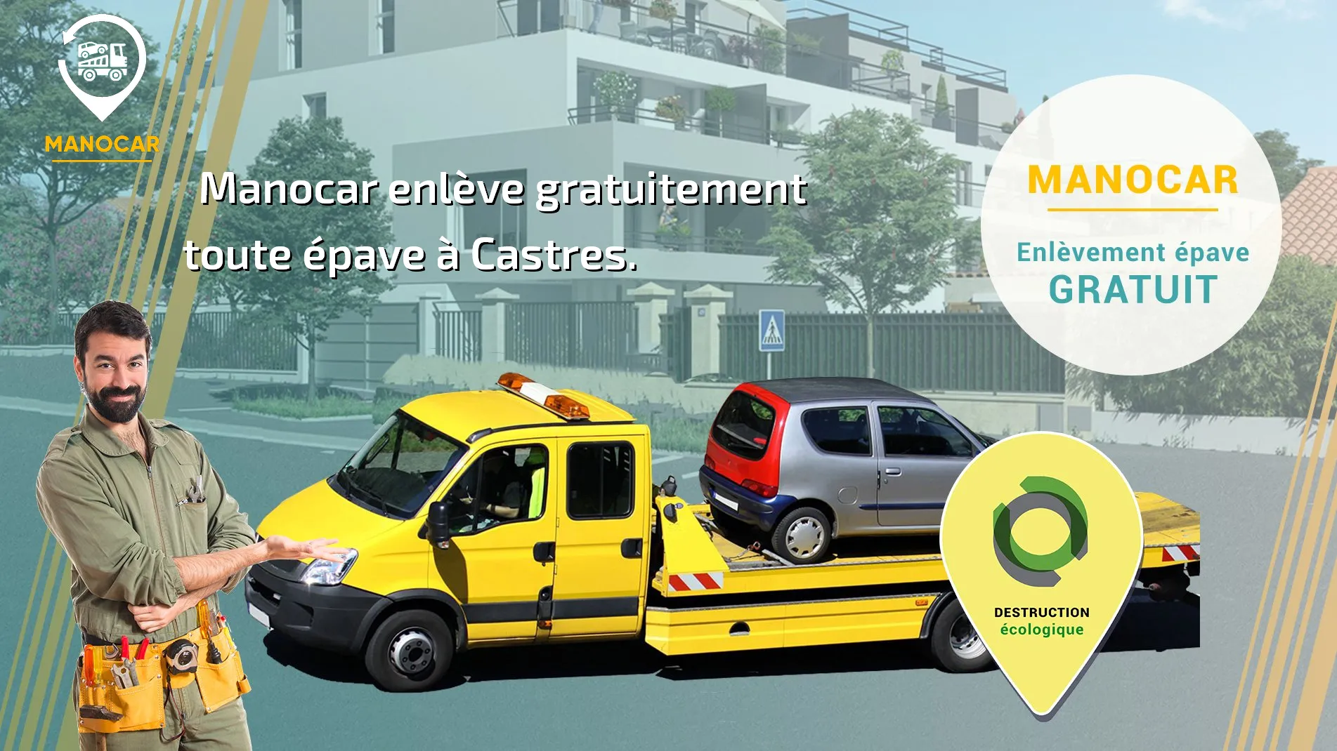 Manocar épaviste Castres (81) agréé VHU, enlèvement épave gratuit.