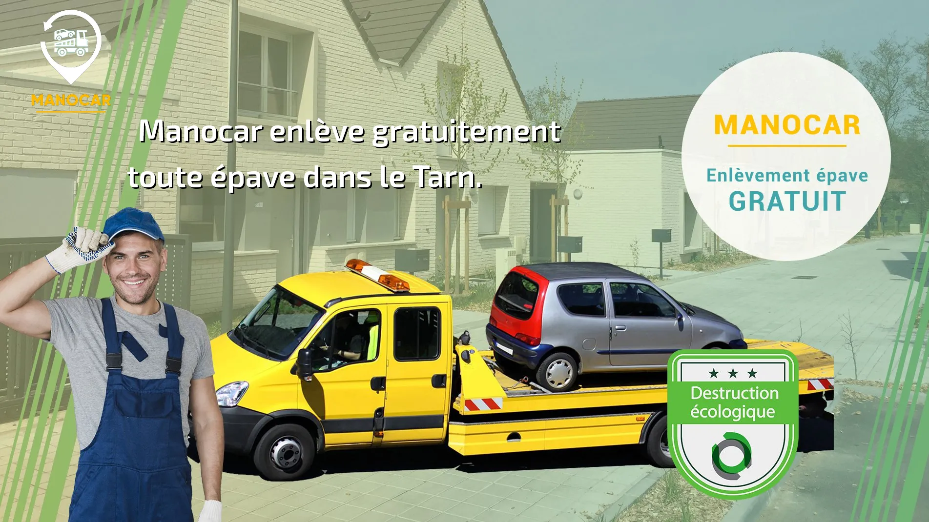 Manocar épaviste Tarn (81) agréé VHU, enlèvement épave gratuit.